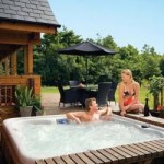 Relaxing in a hot tub at the weekend